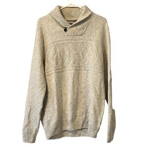 Chaps Men's Henley Sweater Elbow Pads Pullover Button Shawl Collar Size‎ M
